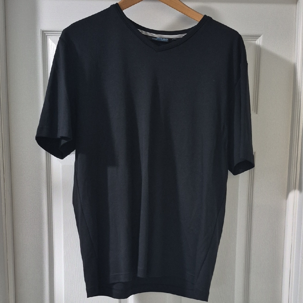 Murano Black Classic Short Sleeve V Neck Tee